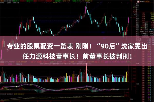 专业的股票配资一览表 刚刚！“90后”沈家雯出任力源科技董事长！前董事长被判刑！